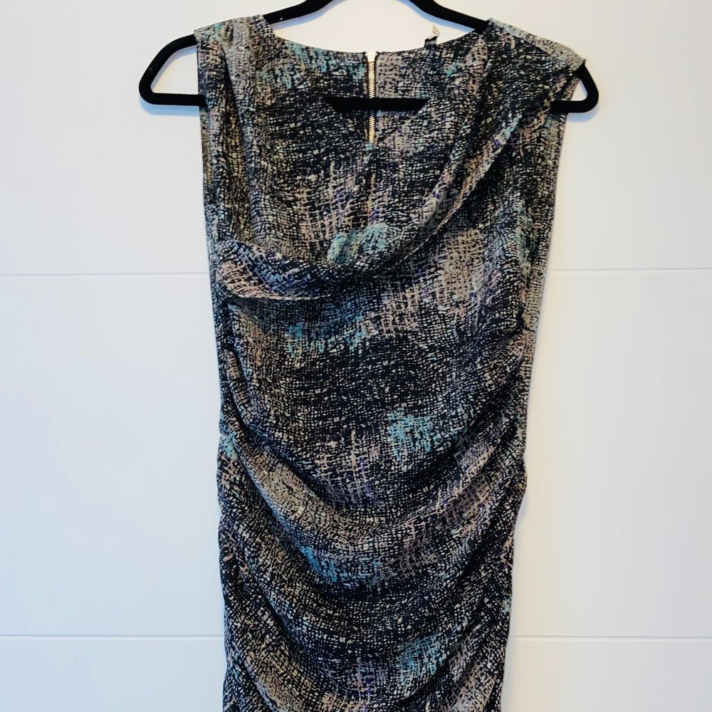 IRO Heidi draped zip pattern v-neck mini size 1